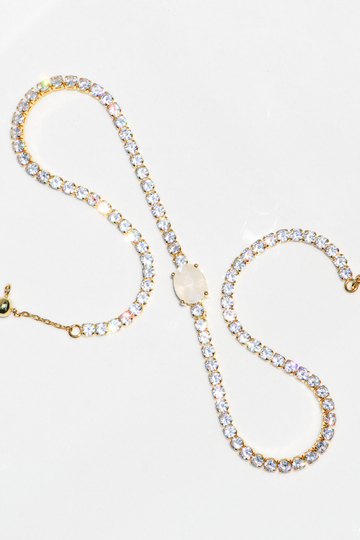 PRINCESS NECKLACE- RAINBOW MOONSTONE